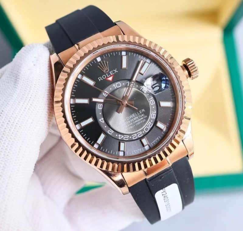 Rolex Sky-Dweller Everose Gold Slate Grey Dial Oysterflex