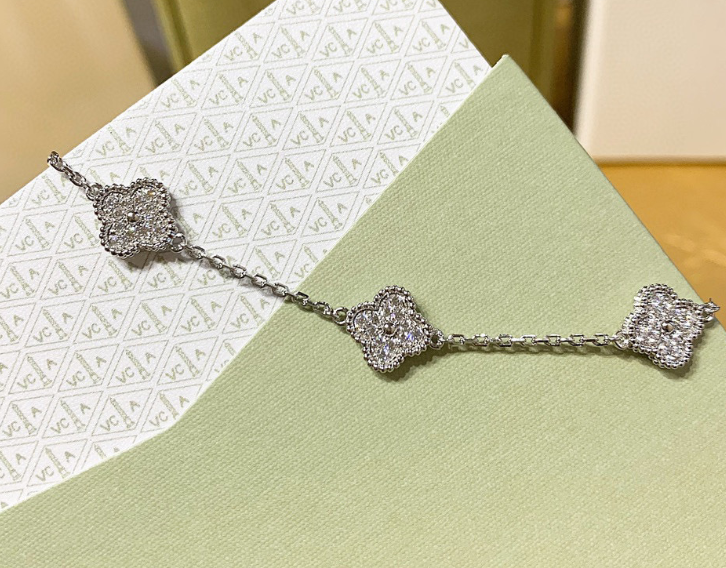 Van Cleef & Arpels Vintage Alhambra Bracelet – Diamond Pavé in White Gold