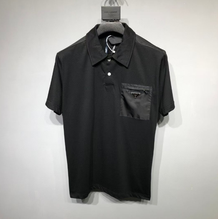 Prada Black Logo-Pocket Polo Shirt