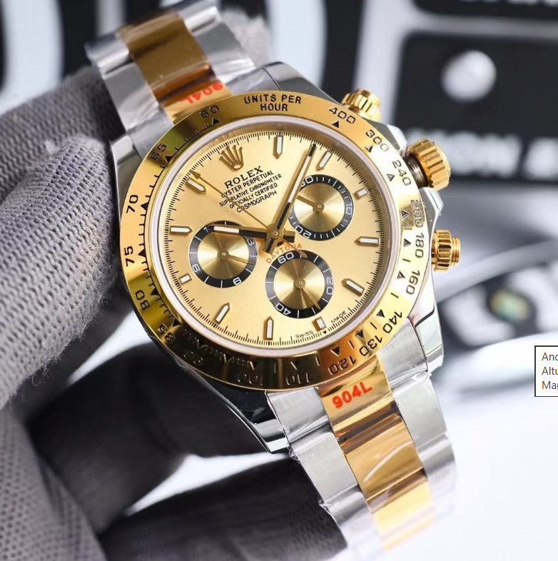 Rolex Cosmograph Daytona Yellow Rolesor Gold Dial Black Subdials