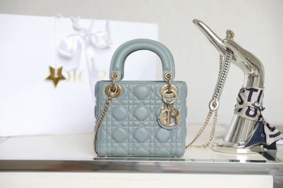 Lady Dior Mini Bag – Light Blue Cannage Lambskin