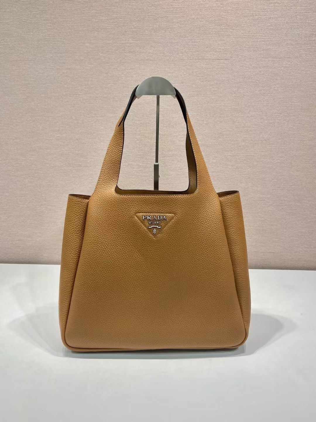 Prada Medium Tote Bag – Caramel Grained Leather