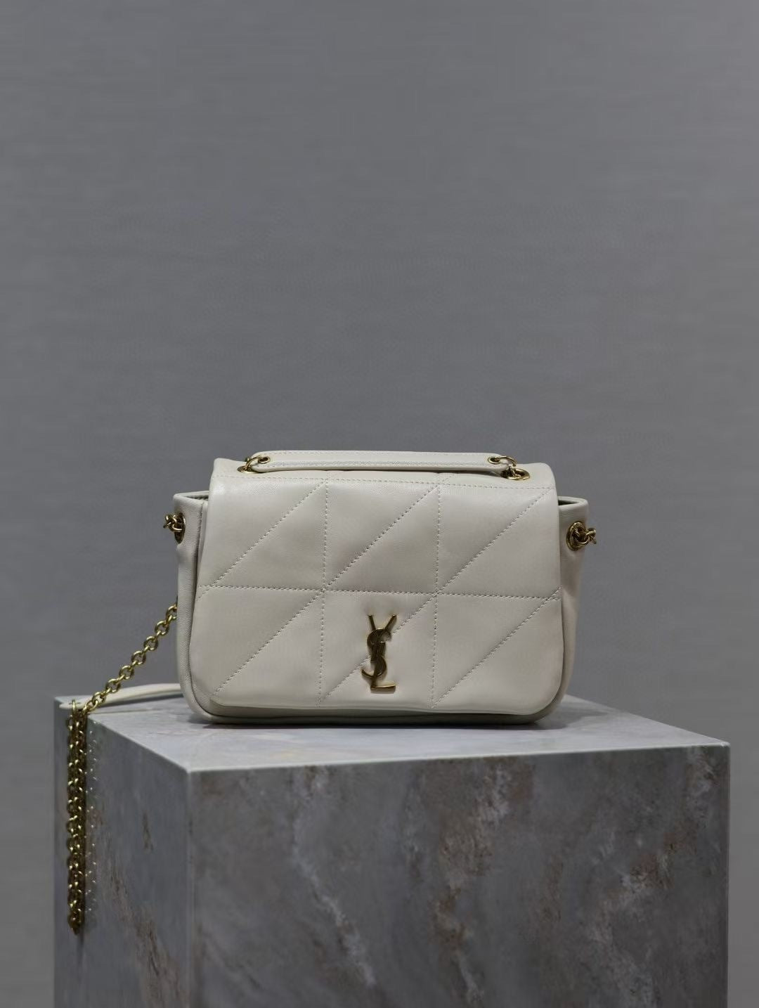 Saint Laurent LouLou Small Bag in White Leather