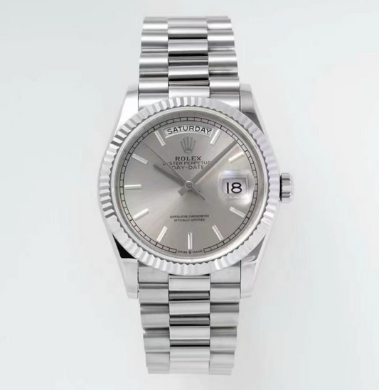 Rolex Day-Date 40 White Gold Silver Dial