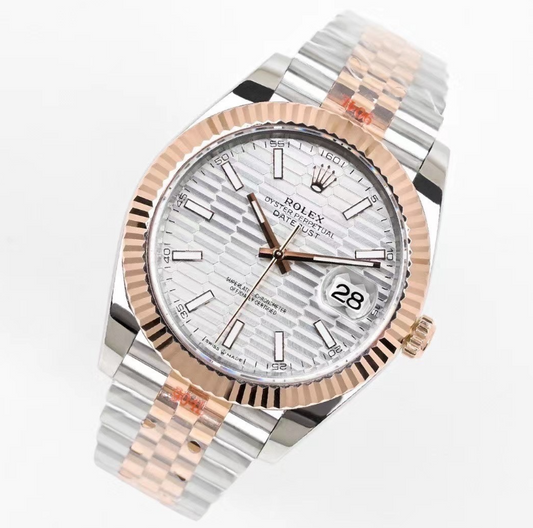 Rolex Datejust 41 Everose Rolesor Silver Jubilee Dial