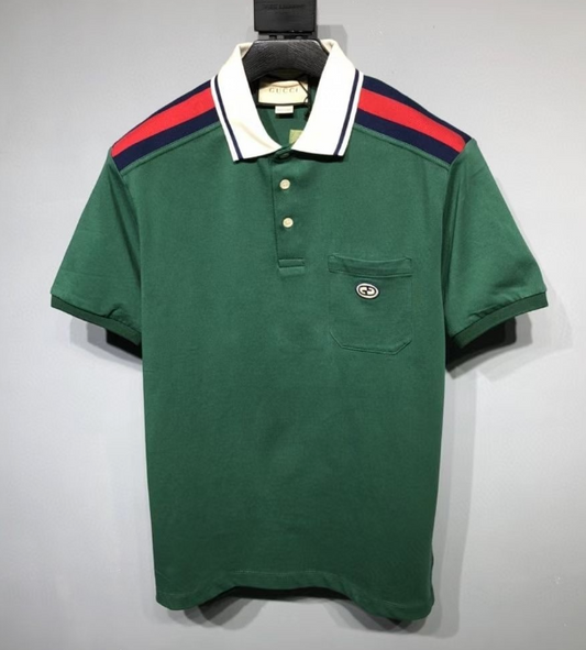 Gucci Striped Shoulder Polo