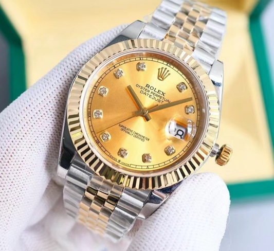 Rolex Datejust 36 Yellow Rolesor Gold Dial Diamond Markers