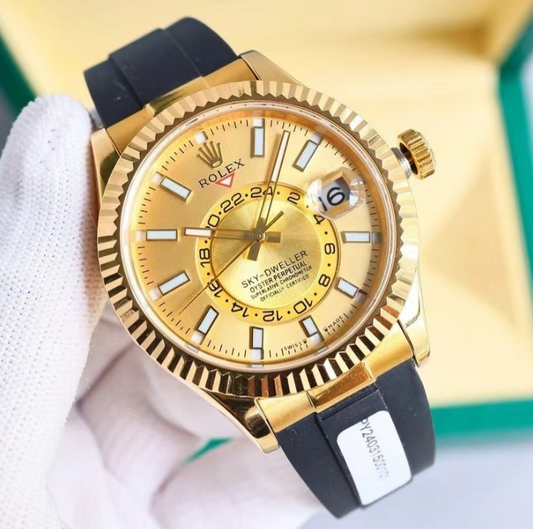 Rolex Sky-Dweller Yellow Gold Gold Dial Oysterflex
