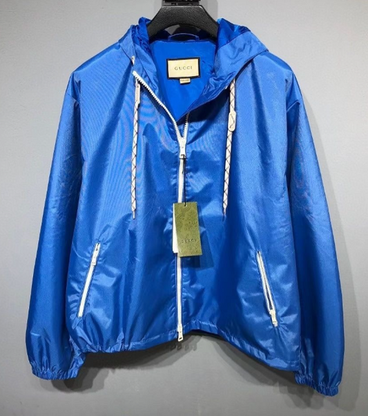 Gucci Blue Hooded Windbreaker