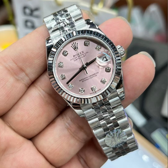 Rolex Lady-Datejust 28 Pink Dial Diamonds