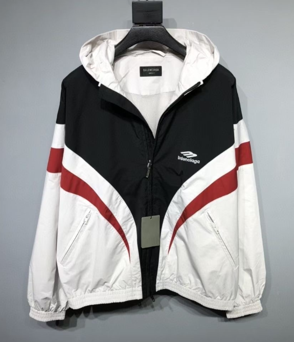 Balenciaga Colorblock Windbreaker Jacket – Black/White/Red