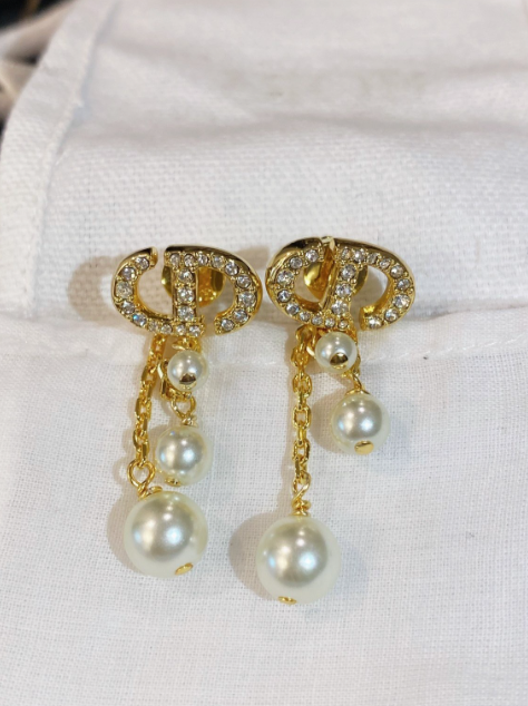 Dior Tribales Earrings – Gold-Tone with Crystals and Pearls