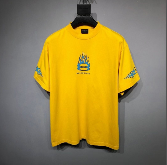 Balenciaga Flame Logo T-Shirt – Yellow