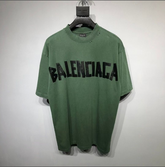 Balenciaga Oversized Green Logo T-Shirt