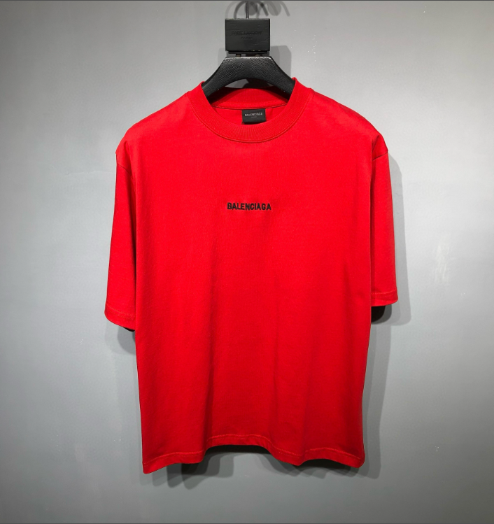 Balenciaga Red Classic Logo T-Shirt
