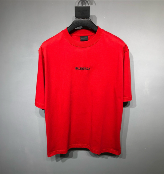 Balenciaga Red Classic Logo T-Shirt