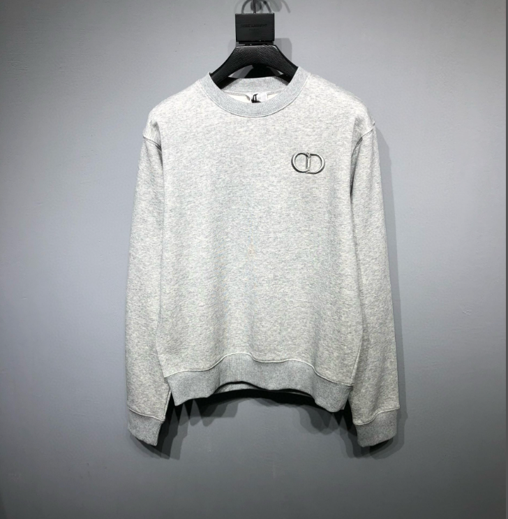 Dior Grey Embroidered Logo Sweatshirt