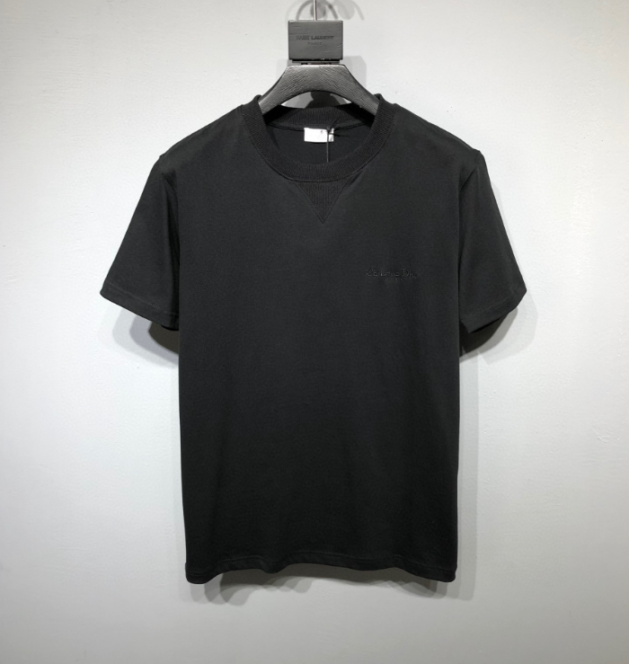 Christian Dior Embroidered Logo T-Shirt – Black