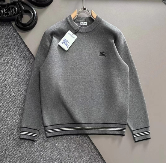 Burberry Logo Embroidered Sweatshirt – Grey