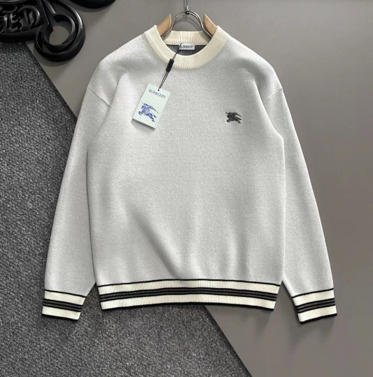 Burberry Logo Embroidered Sweatshirt – White