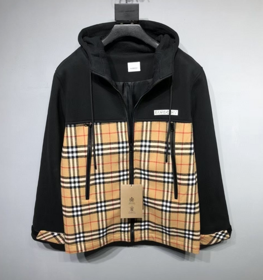 Burberry Check Panel Hoodie Jacket