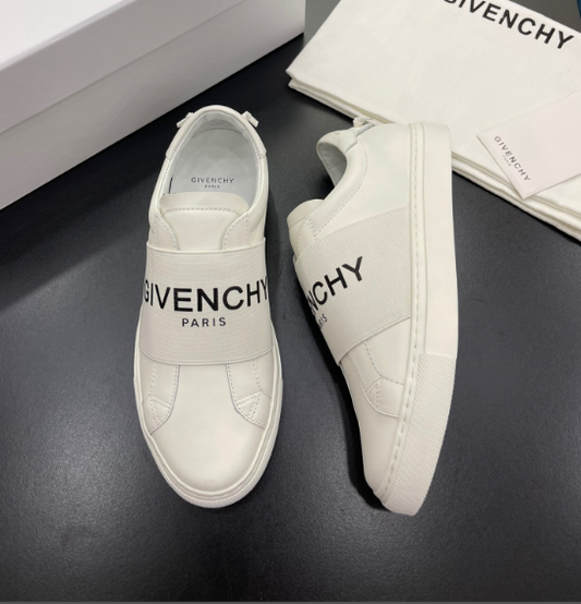 Givenchy Urban Street Elastic Band Sneakers – White Monochrome