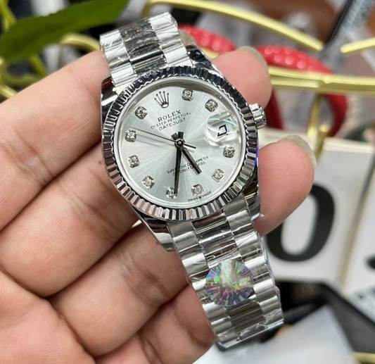Rolex Datejust 36 White Gold Silver Dial Diamonds