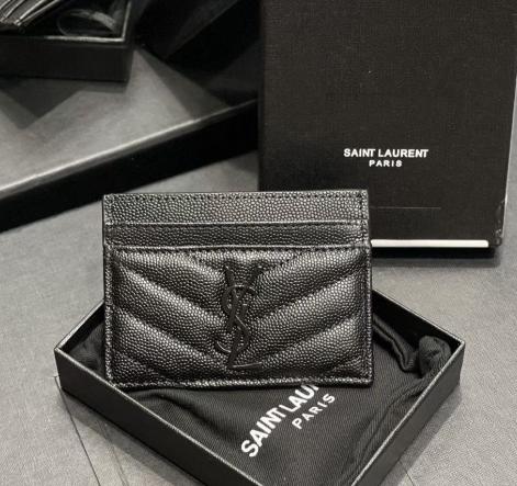 Saint Laurent Quilted Leather Card Holder – Black