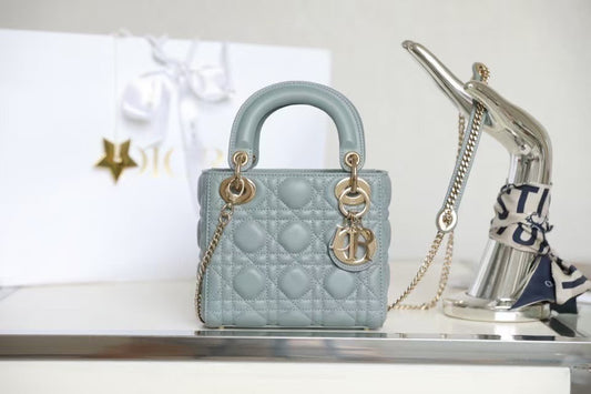 Lady Dior Mini Bag – Light Blue Cannage Lambskin
