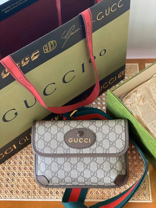 Gucci Ophidia GG Mini Bag – Beige/Ebony Supreme Canvas