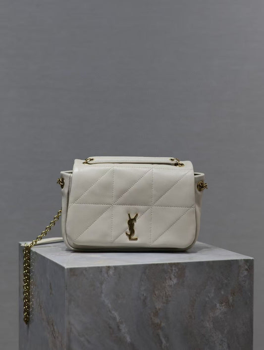 Saint Laurent LouLou Small Bag in White Leather